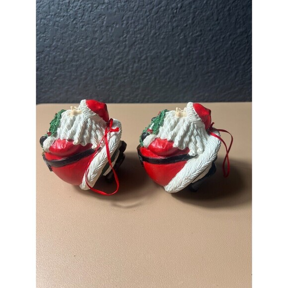 Lot of 2 Vintage Christmas Hermitage Polystone Round Santa Claus Holiday Decor - Picture 4 of 6
